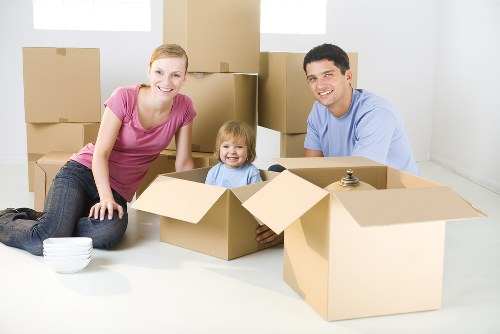Removal van and moving boxes prepared for a Twickenham house move