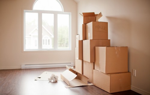 Careful packing and handling of office equipment during relocation