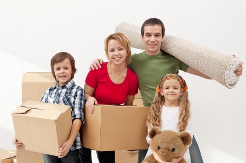 Organised boxes and protective wrap for a house move in Twickenham