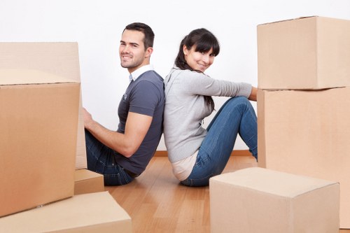 Careful loading of household furniture during a local Twickenham move
