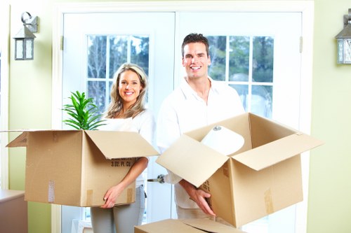 Wrapped piano protected for safe removal from a Twickenham home