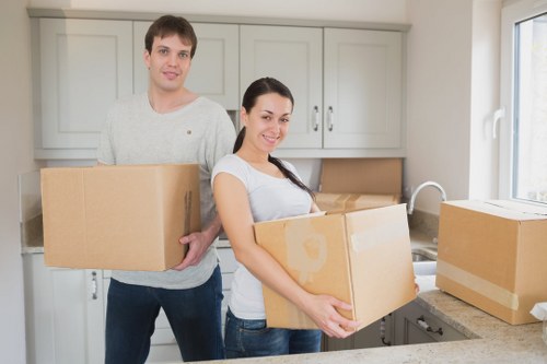 Organised moving boxes and labels for a Twickenham relocation